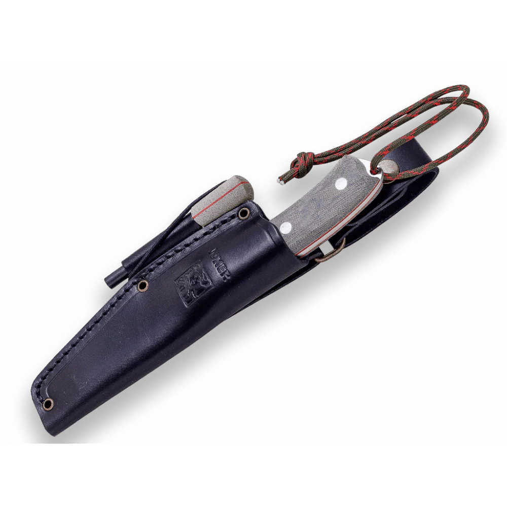 Joker Bushcrafter Micarta con ferrocerio - Cuchillo de supervivencia y bushcraft
