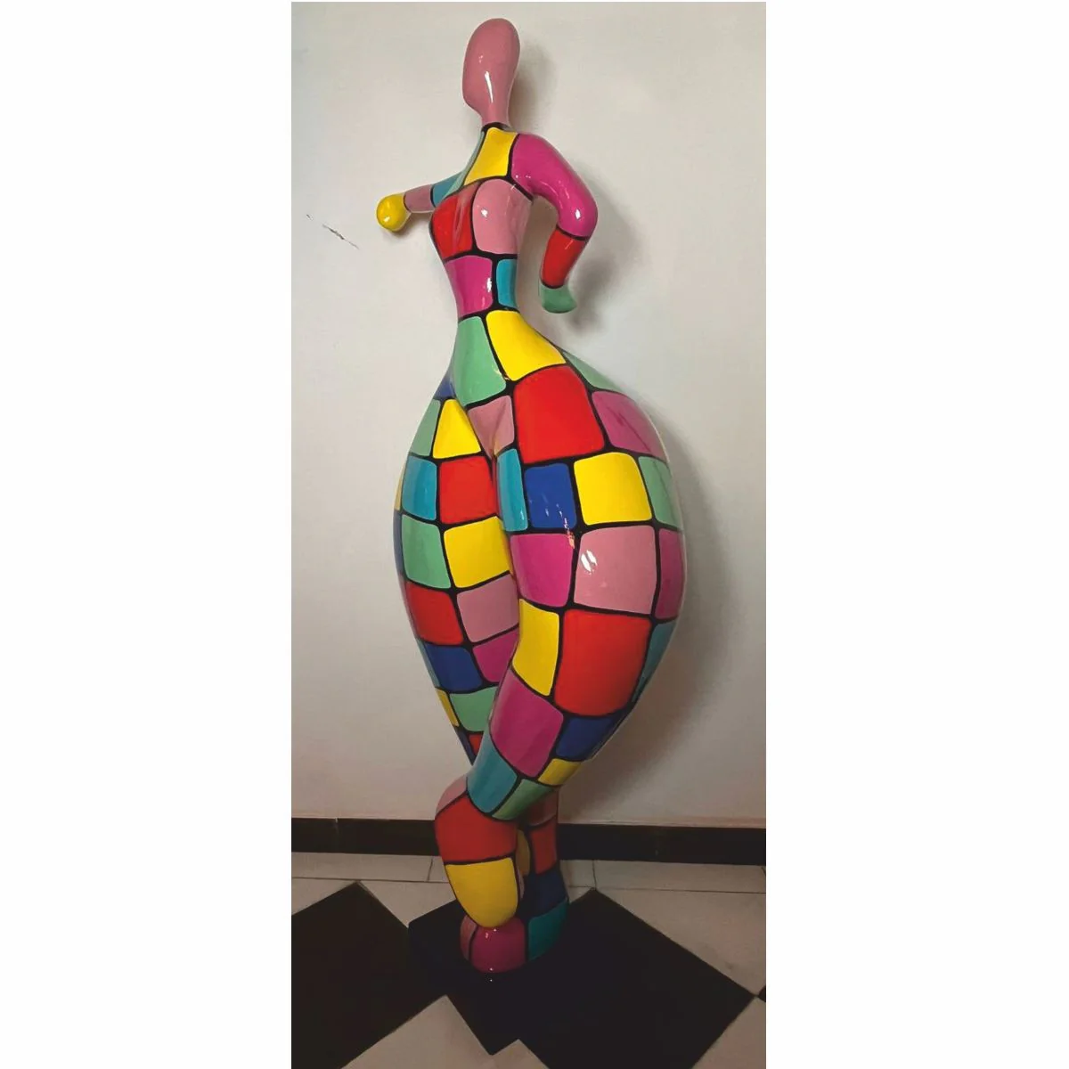 Casa Padrino escultura decorativa mujer haciendo deporte colorido A. 132 cm - Figura de jard¨ªn