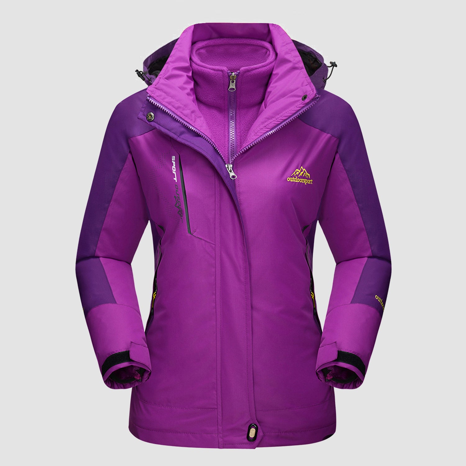 Women's Winter Coats 3-IN-1 Snow Ski Jacket Water Resistant Windproof Fleece Winter Jacket Parka
