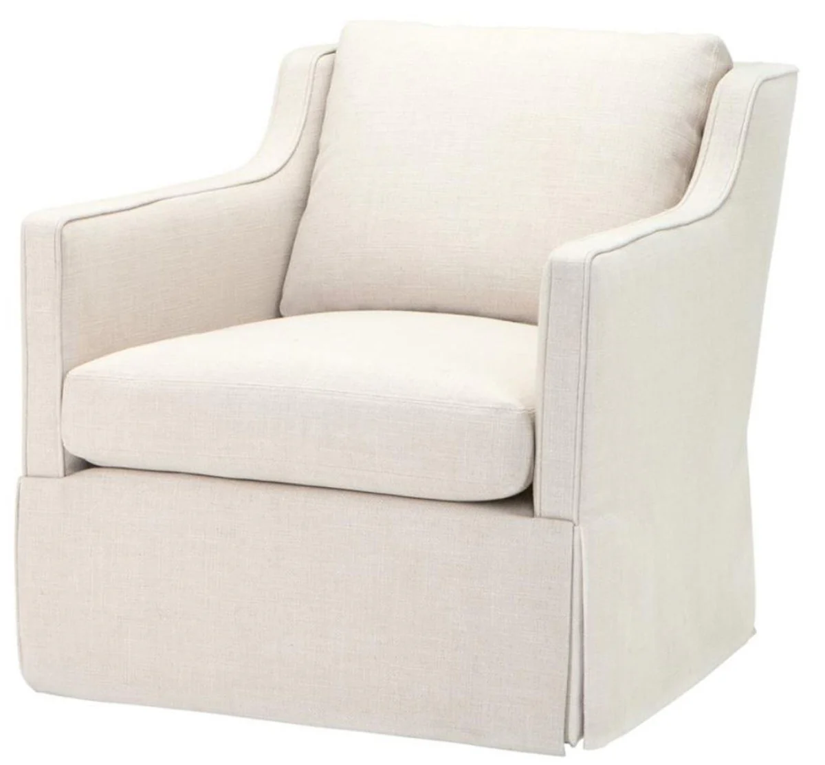 Casa Padrino silla de salón color natural 81 x 95 x H. 82,5 cm - silla giratoria de lujo