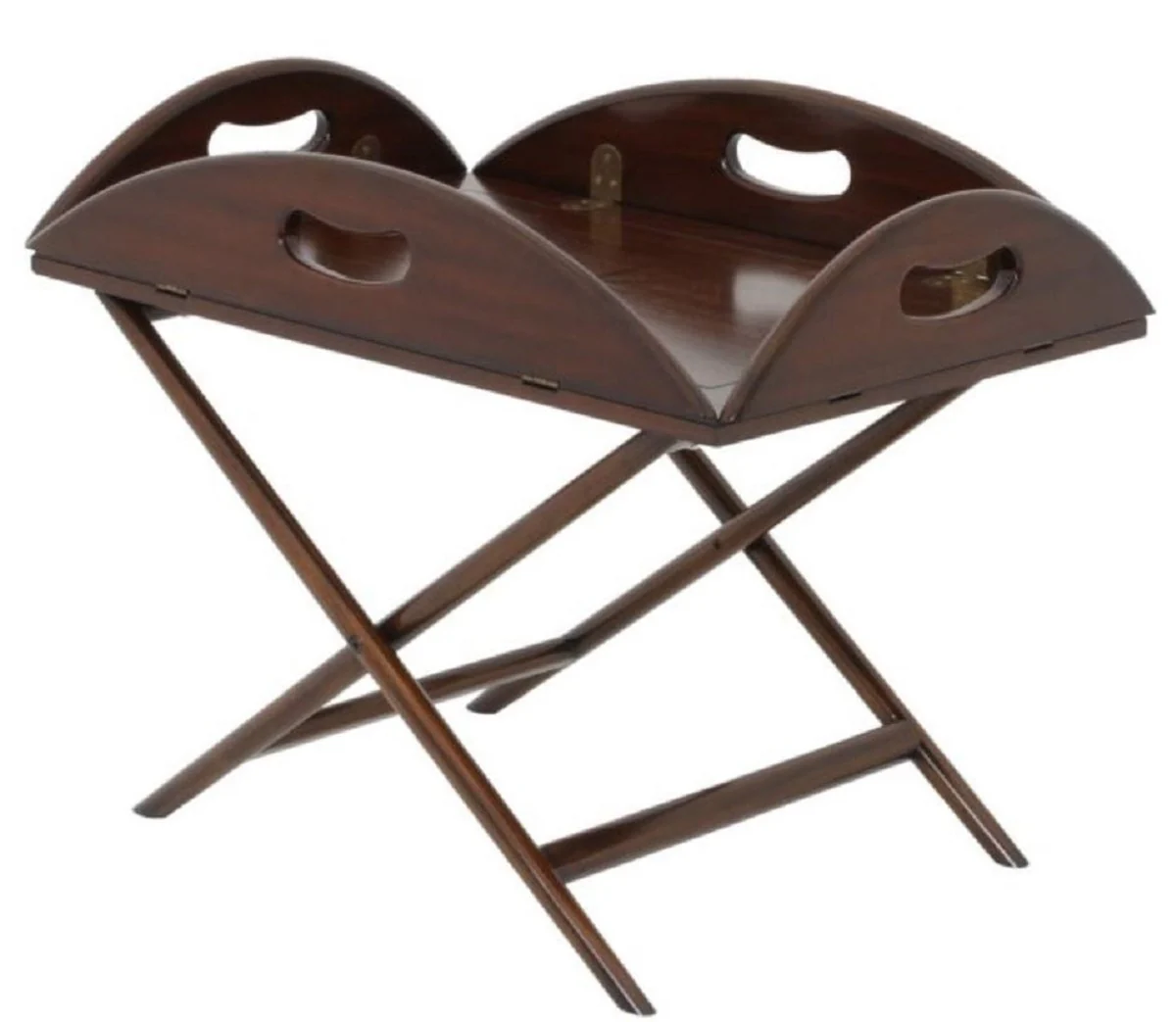 Casa Padrino mesa de centro / bandeja de lujo marrón oscuro 87 x 66 x H. 42 cm - Mesa de Centro Ovalada de Madera de Caoba - Mesa de Servicio - Muebles de Lujo