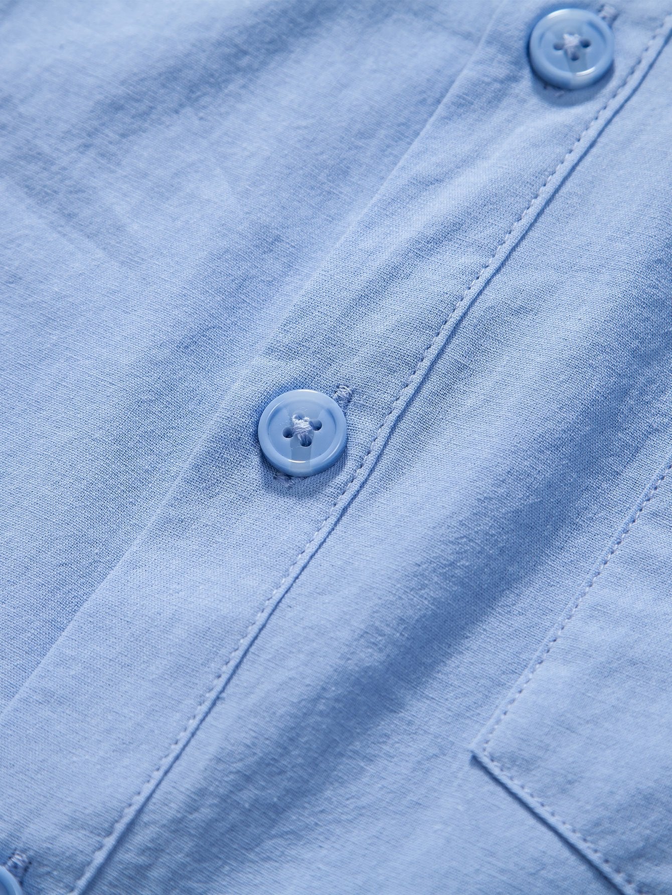 Long Sleeve Linen Look Henley Collar Shirt & Straight Leg Linen Pants