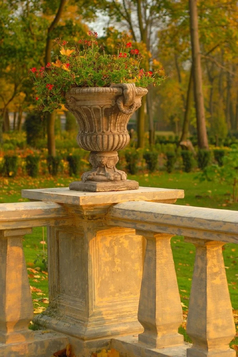 Casa Padrino maceta decorativo de jard¨ªn barroco gris oscuro 73 x 67 x A. 70 cm - Macetero de estilo barroco - Decoraci¨®n barroco de jard¨ªn - Decoraci¨®n barroco de terraza - Accesorios barroco