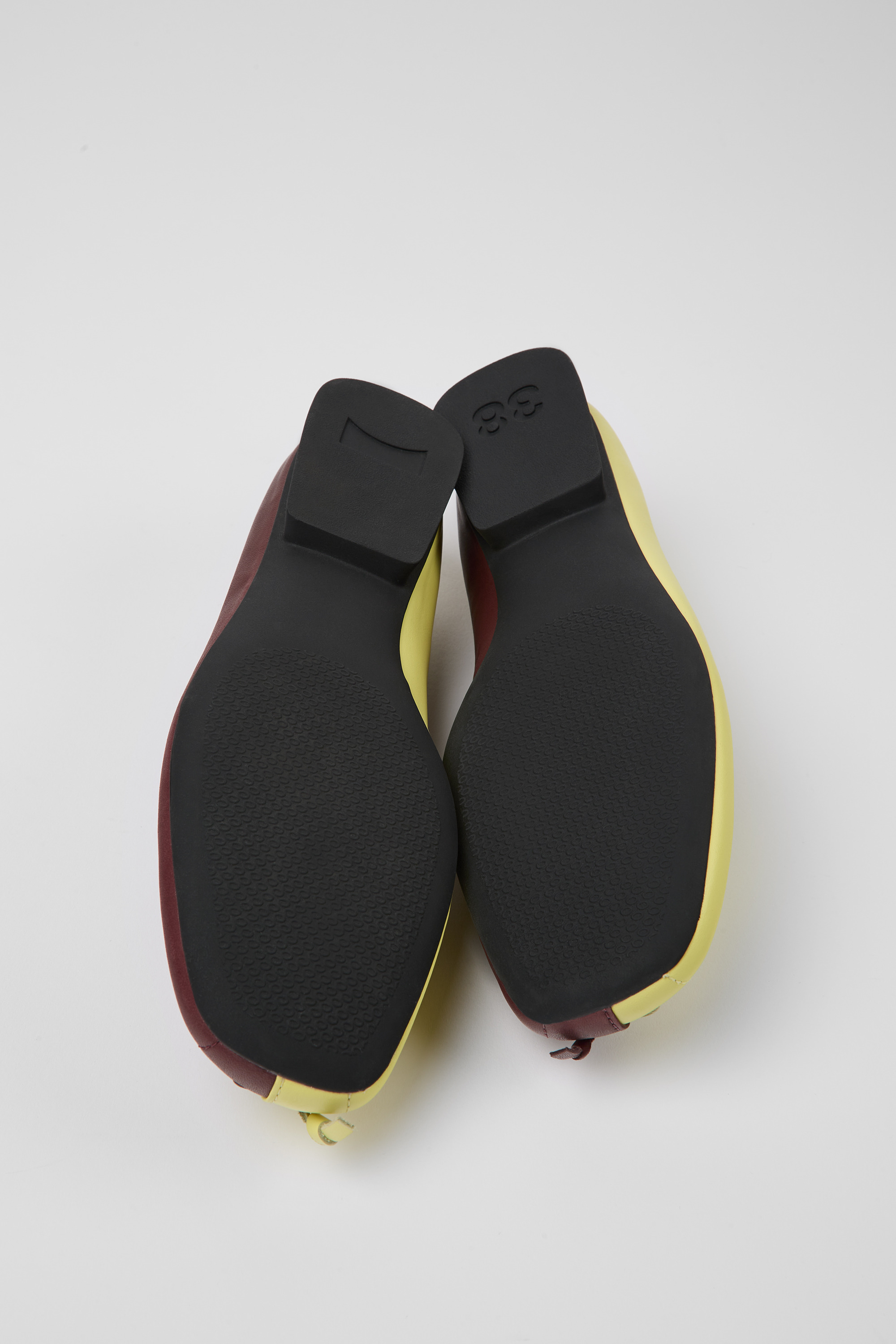 Twins - Yellow and burgundy ballerina flats for women