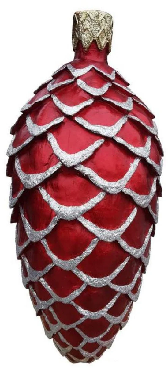 Casa Padrino decoración de lujo XXL bola de árbol de navidad piñas rojo burdeos / plata / oro A. 99 cm - Decoración de Navidad XXL - Decoración de lujo de Navidad XXL