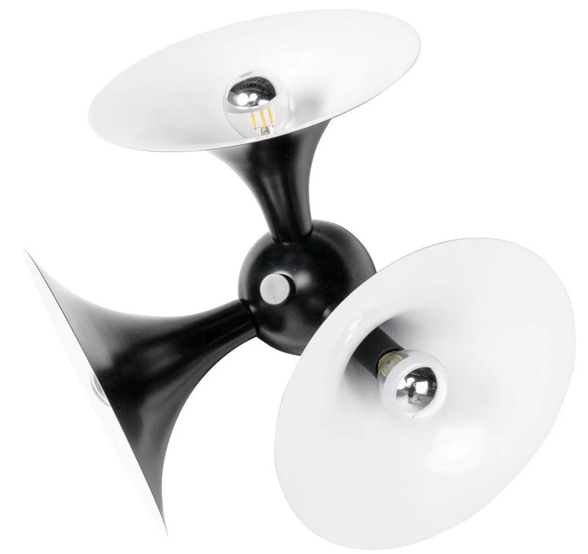 Casa Padrino lámpara de pared de lujo negro / blanco 40 x 20 x H. 40 cm - Lámpara de Aluminio - Calidad de Lujo