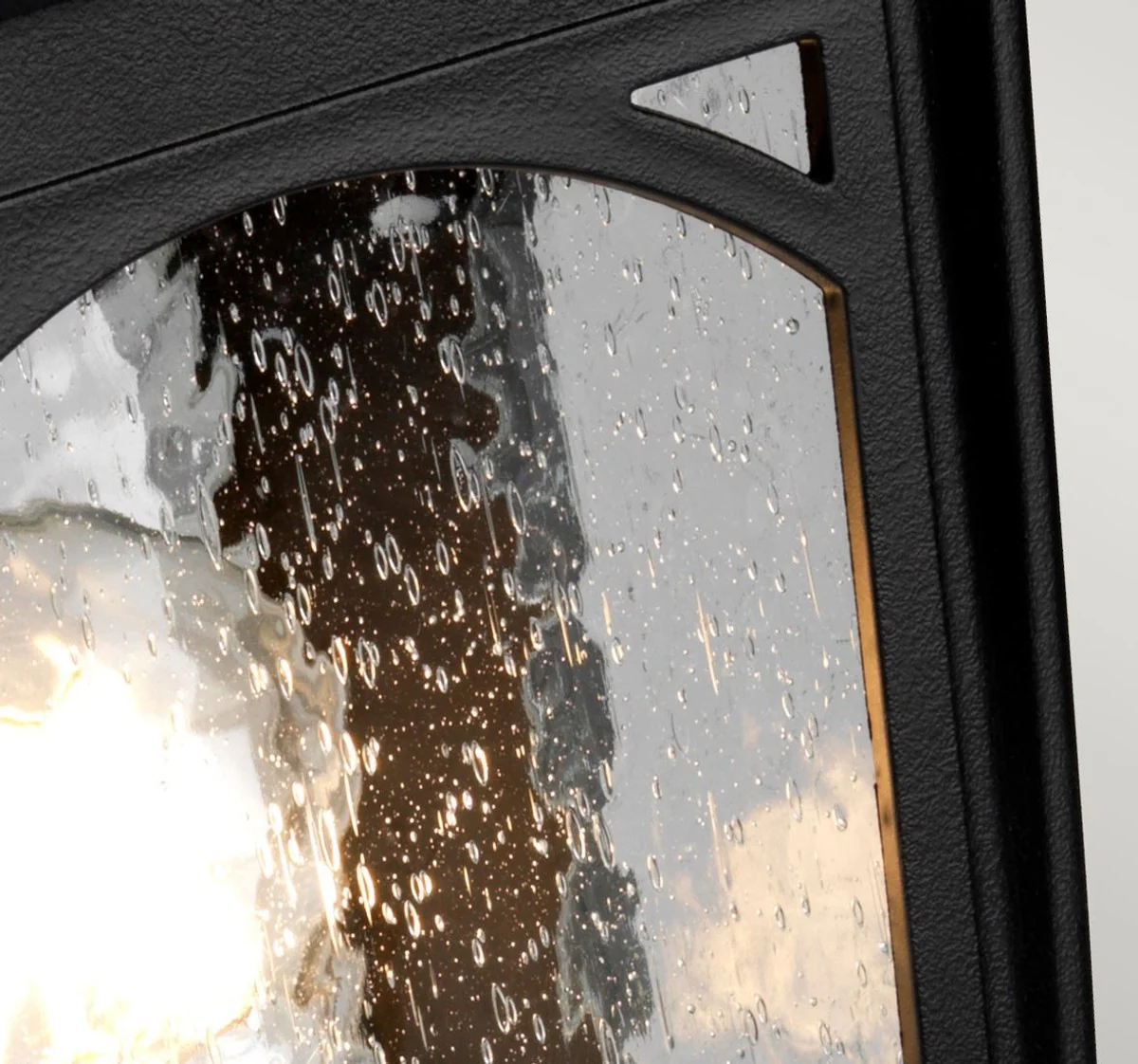 Casa Padrino lámpara de pedestal barroco negro Ø 21,6 x A. 47 cm - Resistente a la intemperie jardín terraza lámpara exterior linterna de jardín - Iluminación exterior nostálgica