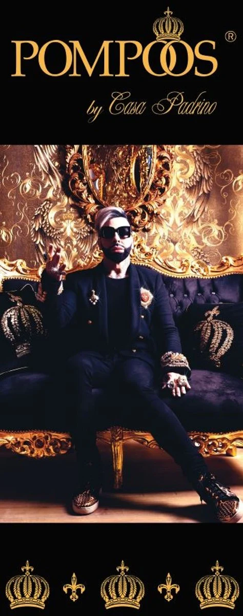 Pomp??s by Casa Padrino luxury baroque dining chair black / gold - Pomp??s baroque chair designed by Harald Gl??ckler