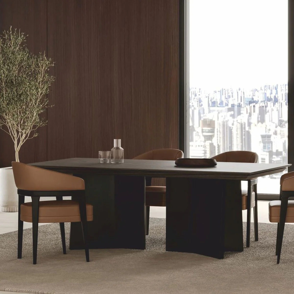 Casa Padrino mesa de comedor de lujo marr¨®n oscuro 220 cm - Muebles de hotel y comedor