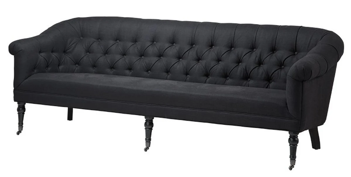 Luxury Baroque sofa Paris Black from the luxury collection of Casa Padrino - Hotel Cafe Restaurant furniture furnishings