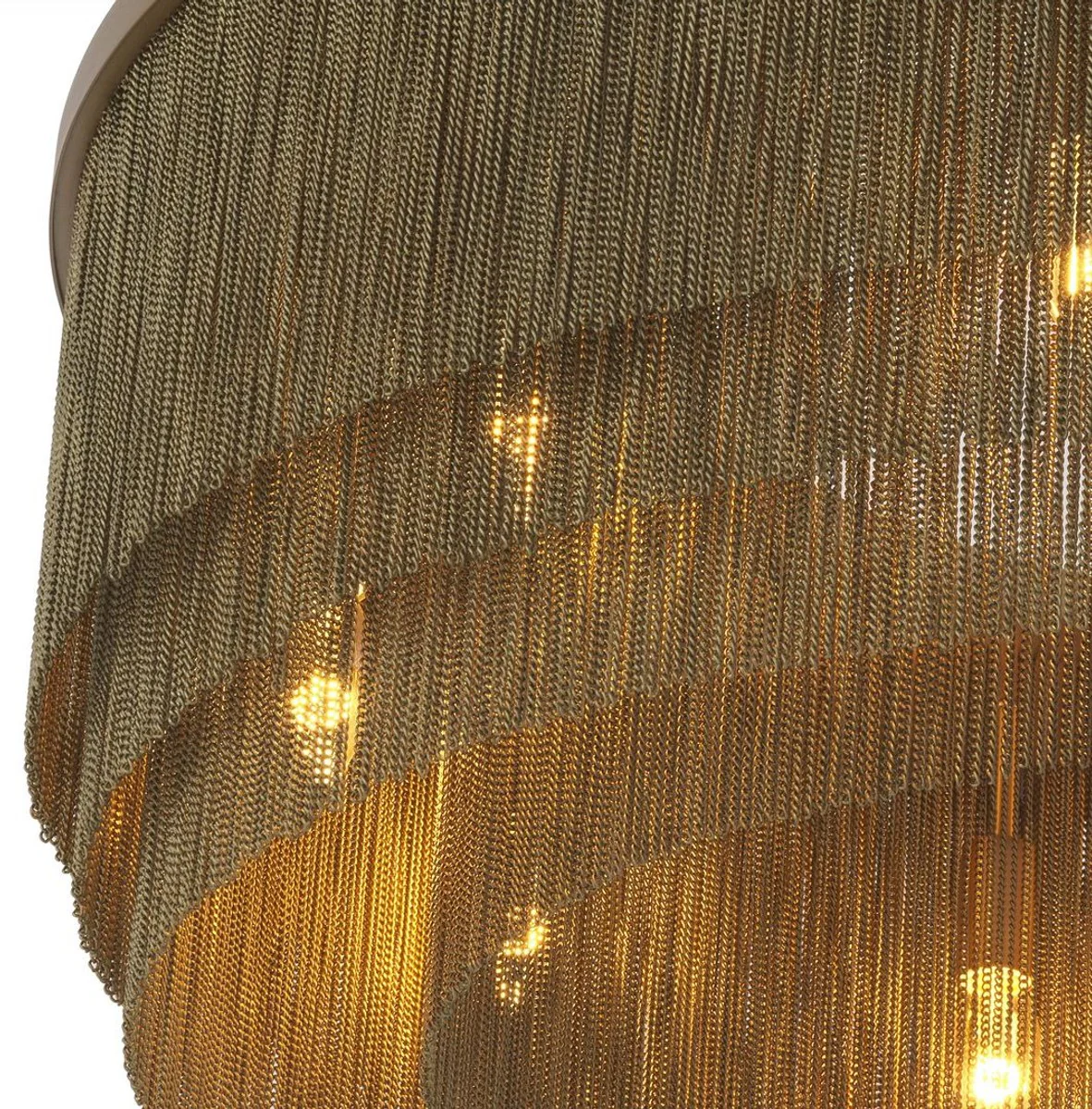 Casa Padrino araña de luces de acero de lujo latón antiguo Ø 90 x A. 61 cm - Araña de Luces Redonda para Hoteles y Restaurantes - Calidad de Lujo