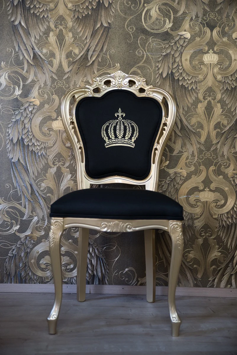 Pomp??s by Casa Padrino luxury baroque dining chair black / gold - Pomp??s baroque chair designed by Harald Gl??ckler