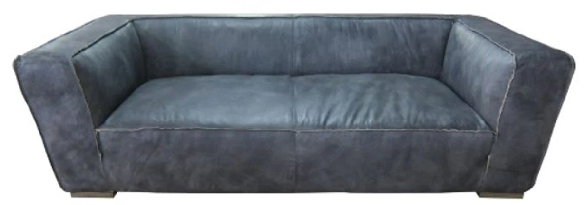 Casa Padrino sof¨¢ de lujo gris titanio 228 x 112 x A. 67 cm - Muebles de sal¨®n de cuero aut¨¦ntico