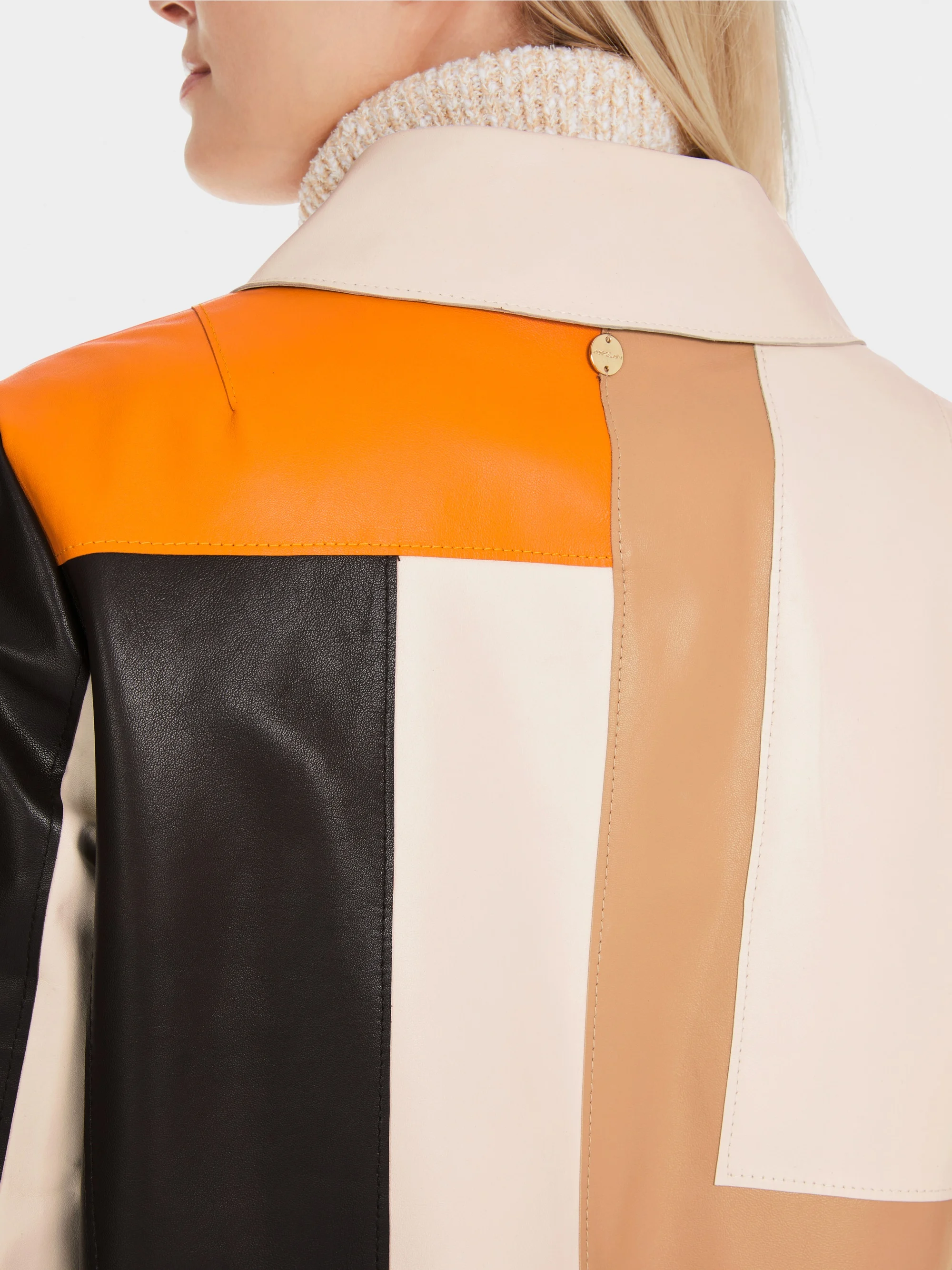 Marc-Cain Patch-look nappa leather coat