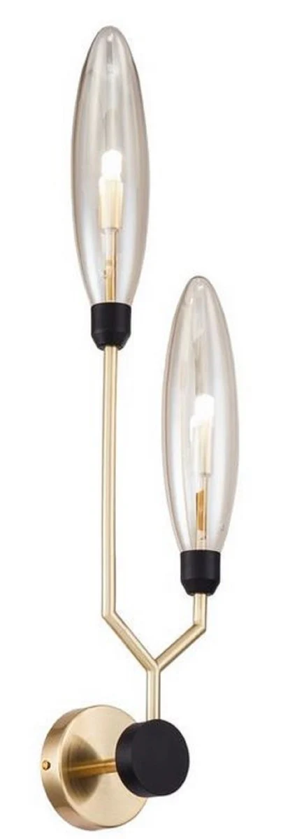 Casa Padrino lámpara de pared de lujo oro mate / negro 17,5 x 13,5 x H. 65 cm - Lámpara de Pared Moderna