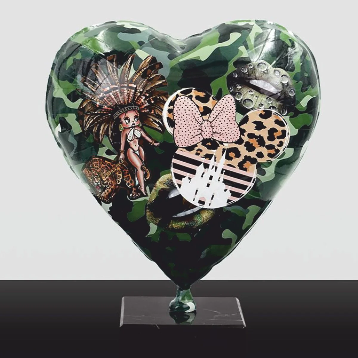 Casa Padrino globo decorativo en forma de coraz¨®n verde / colorido Al. 30 cm - Decoraci¨®n de sal¨®n