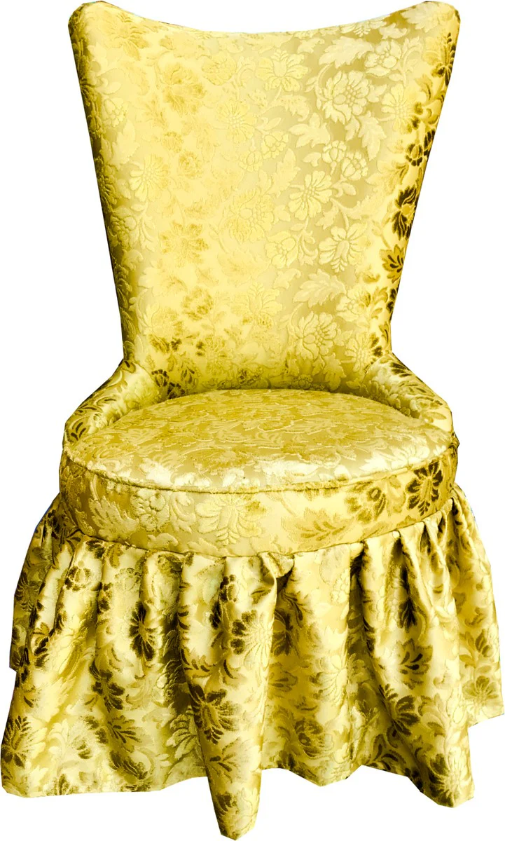 Pomp??s by Casa Padrino silla de comedor de castillo barroco de lujo patr¨®n de ramo dorado / silla barroca Pomp??ser dorada dise?ada por Harald Gl??ckler