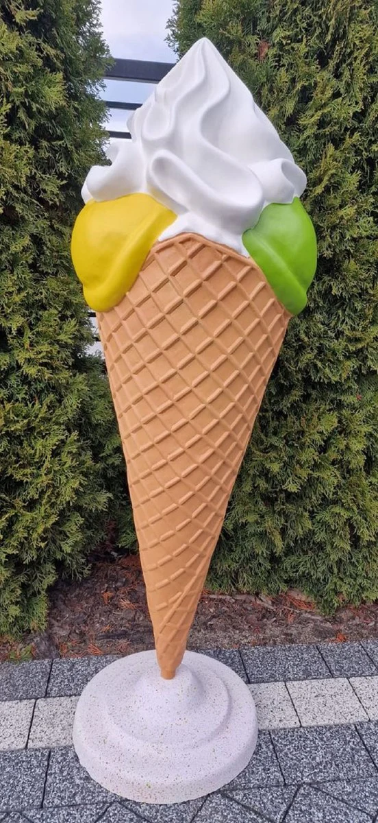 Casa Padrino cono de helado decorativo de lujo colorida A. 185 cm - Helado decorativo grande - Helado XXL - Decoraci¨®n de gastronom¨ªa - Decoraci¨®n de helader¨ªa - Decoraci¨®n de restaurante
