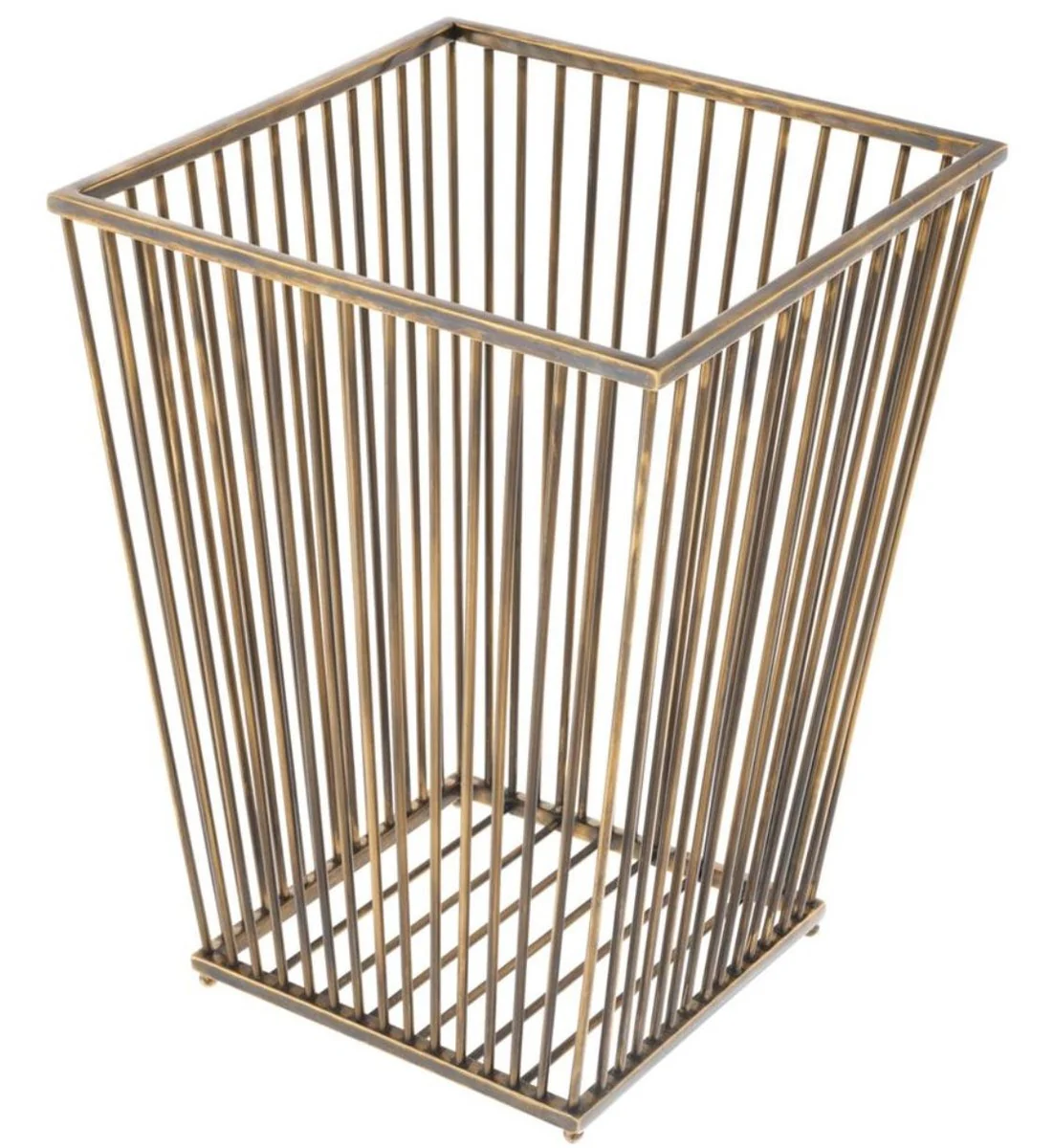 Casa Padrino cesta de ropa de lujo de acero inoxidable lat¨®n vintage 30 x 30 x H. 40,5 cm - Colecci¨®n de Lujo