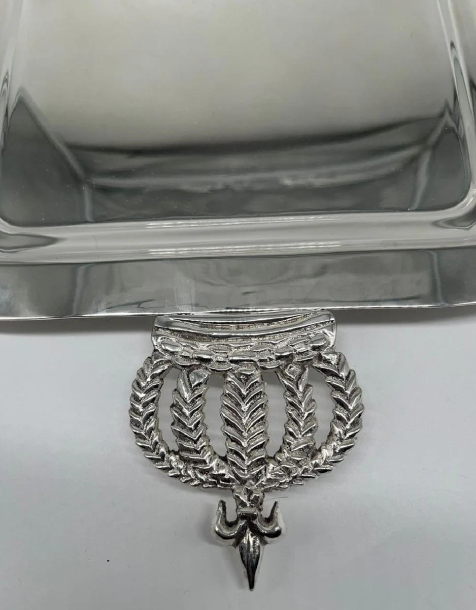 Pomp??s de Casa Padrino bandeja de servicio barroco de lujo corona plata 42 cm - dise?ada por Harald Gl??ckler