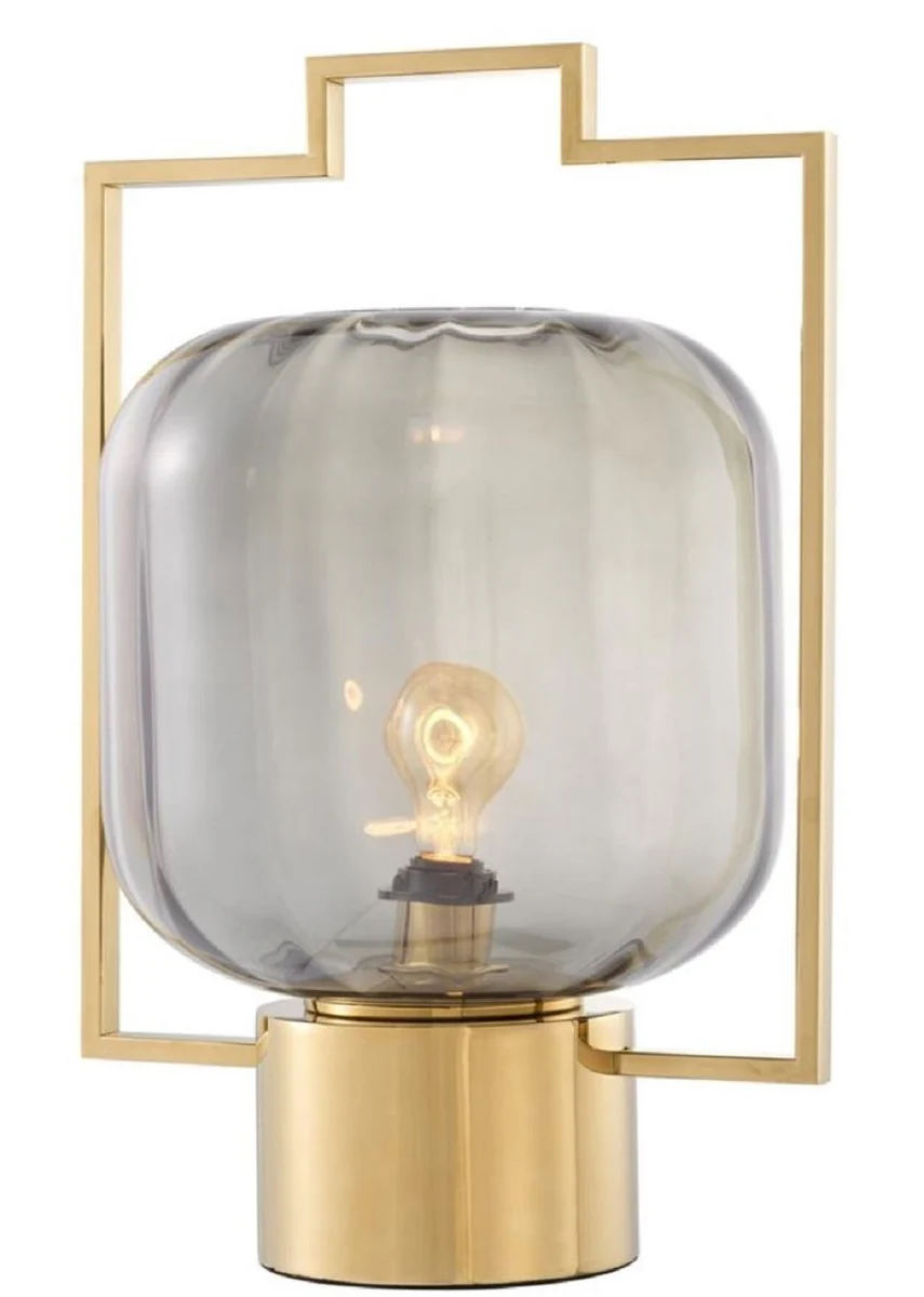 Casa Padrino Lámpara de Mesa de Lujo Oro / Gris 32 x H. 48,5 cm - Lámpara de Mesa de Hotel & Restaurant