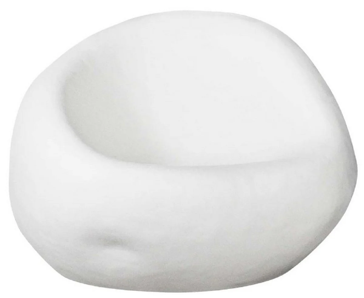 Casa Padrino sillón de jardín de diseño blanco mate 100 x 110 x A. 70 cm - Sillón de jardín de terraza resistente a la intemperie - Muebles de Hotel - Calidad de Lujo