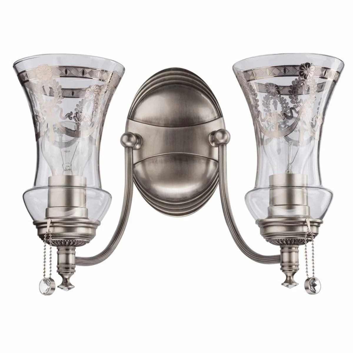 Casa Padrino l¨¢mpara de pared doble barroco de lujo plata 36 x 23 x A. 30 cm