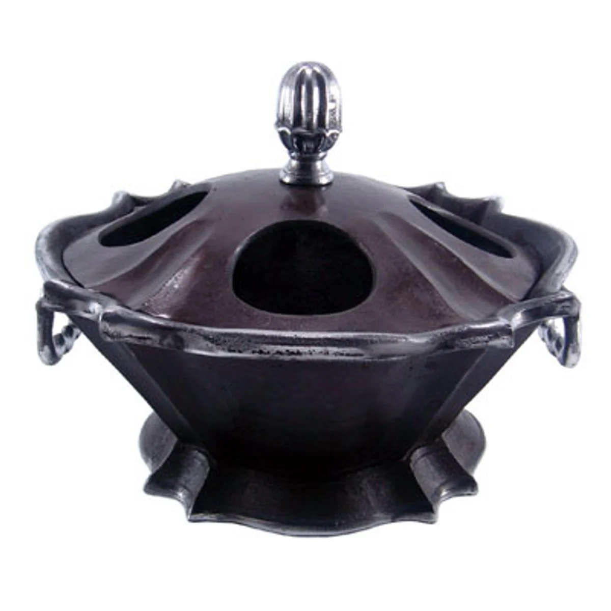 Enfriador de vino Barroco Casa Padrino para 4 botellas de aluminio / plata antigua H 20 cm, di¨¢metro 44 cm - decoraci¨®n del hotel del titular del vino