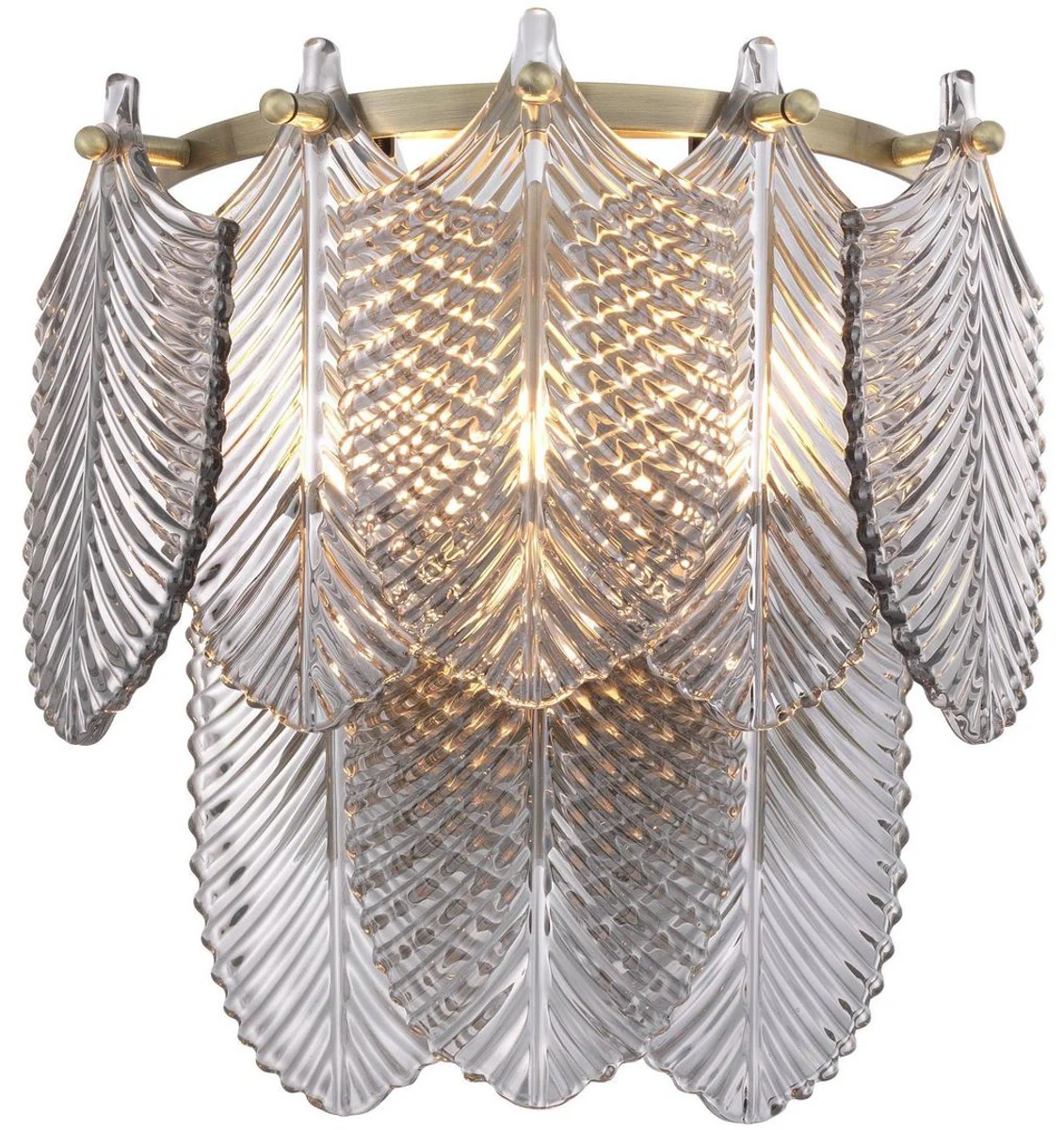 Casa Padrino lámpara de pared de lujo latón / gris 27,5 x 17 x A. 26 cm - Lámpara de Pared de Hotel y Restaurante Noble - Calidad de Lujo