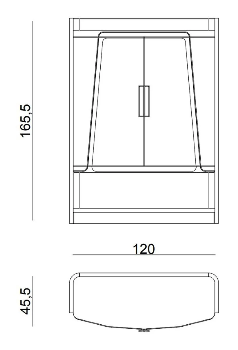 Casa Padrino armario bar de lujo gris / oro 120 x 45,5 x A. 165,5 cm - Armario del vino de madera maciza con 2 puertas - Muebles de bar - Muebles de hotel - Muebles de lujo
