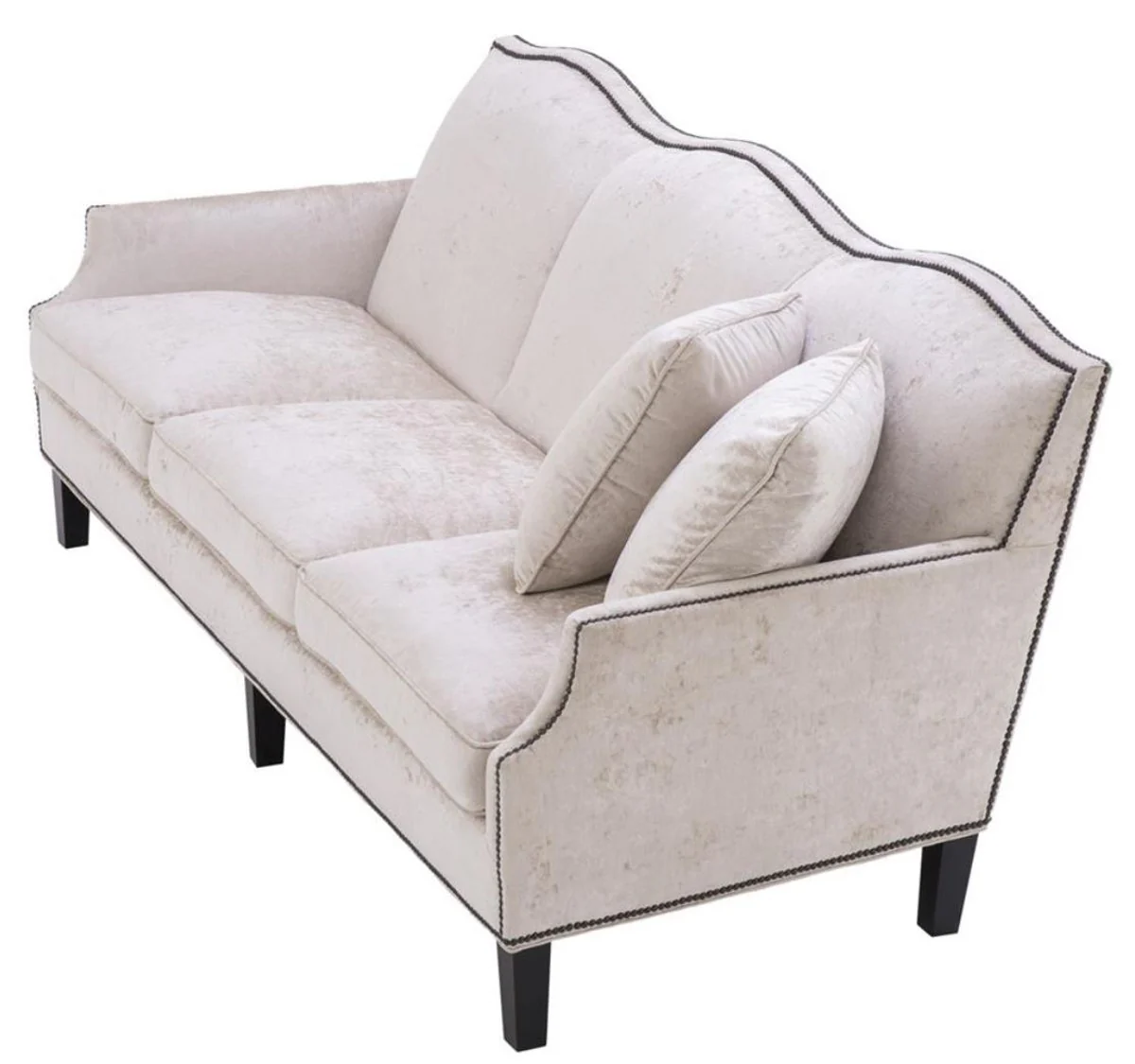 Casa Padrino sof¨¢ de lujo crema / negro 220 x 98 x H. 90 cm - Edici¨®n Limitada