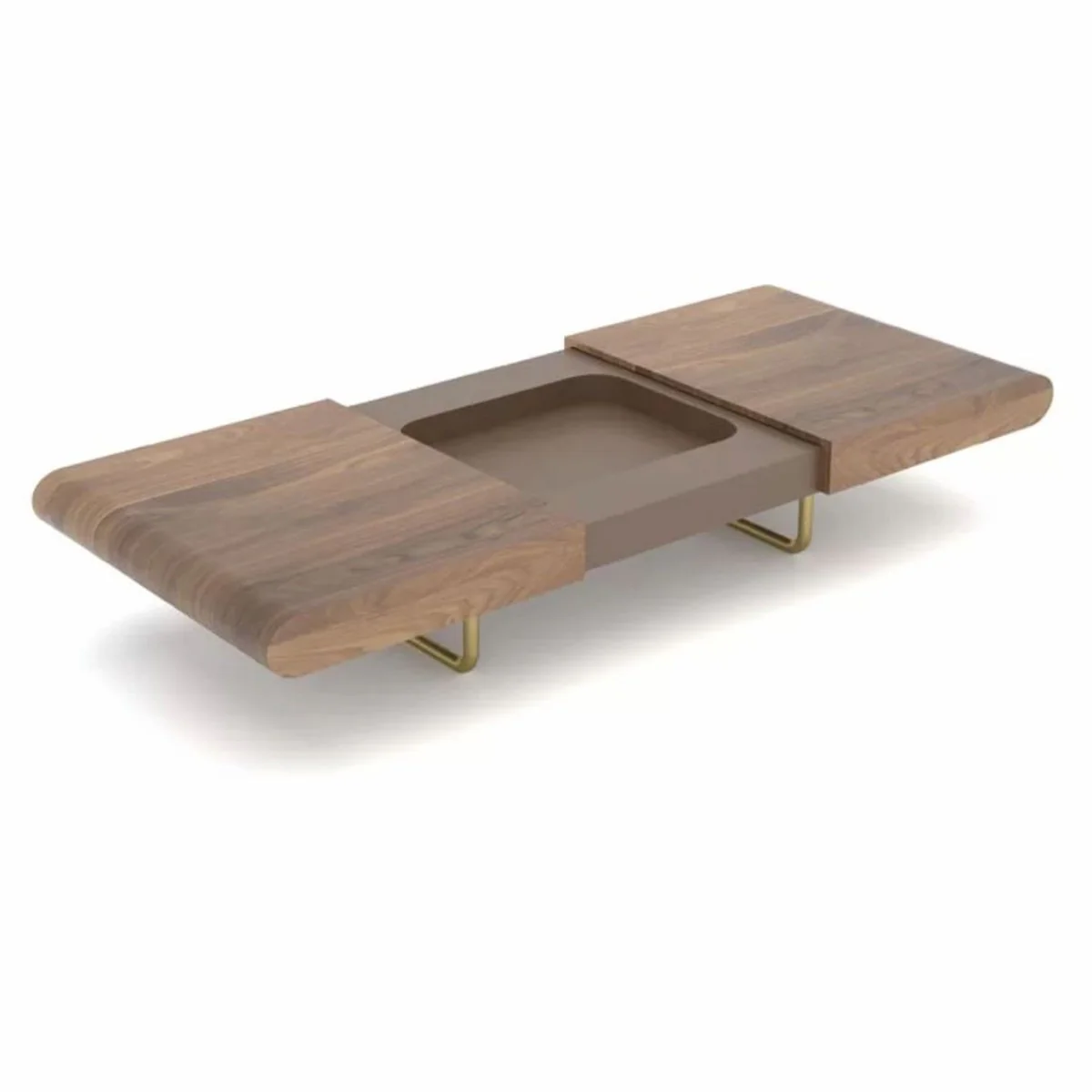 Casa Padrino mesa de centro de lujo marr¨®n / lat¨®n 140-210 cm - Mesa de sal¨®n extensible
