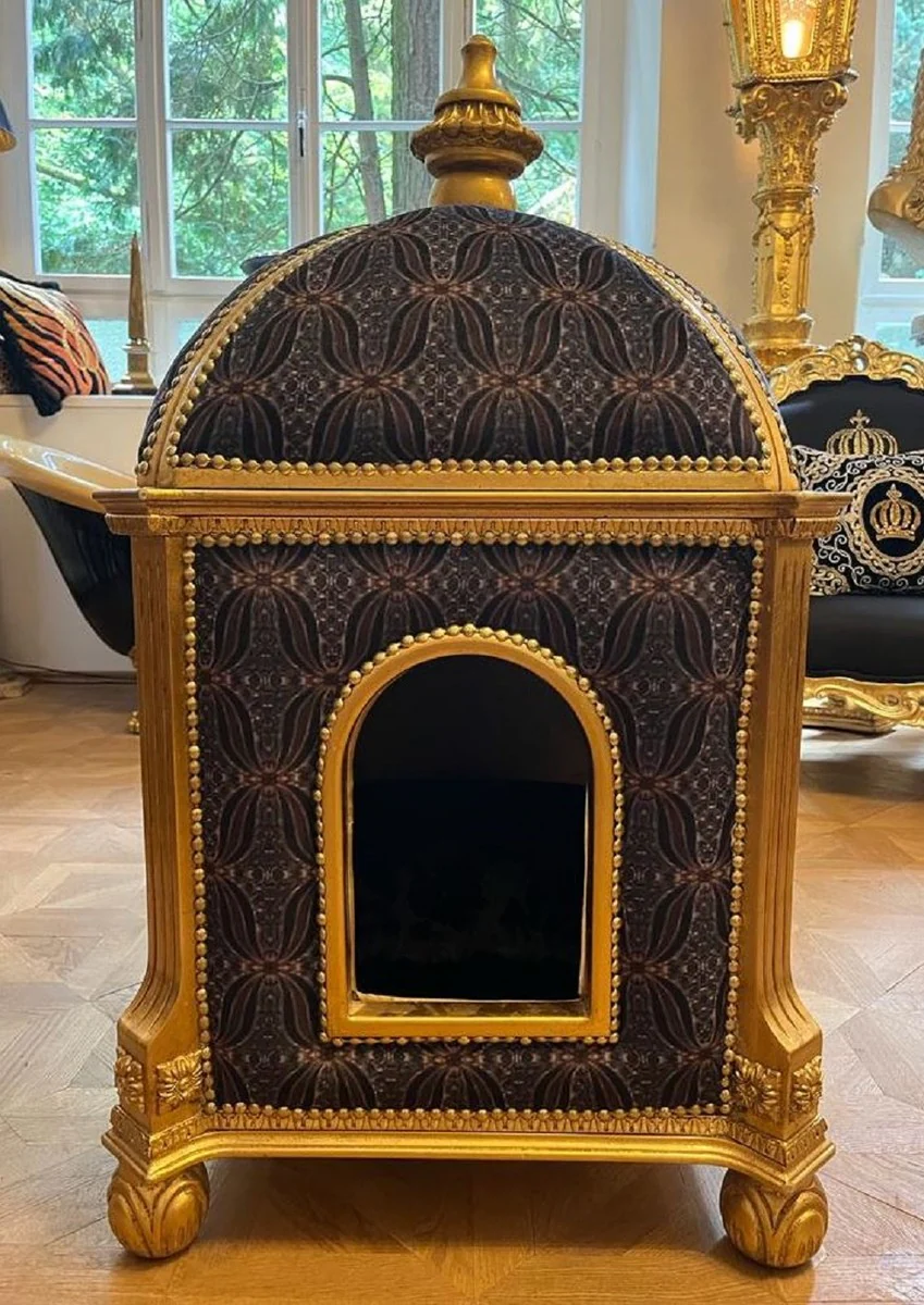 Pomp??s de Casa Padrino casa barroco para gatos p¨²rpura / oro - Templo para gatos Pomp??s dise?ado por Harald Gl??ckler - Muebles para animales Pomp??s en estilo barroco