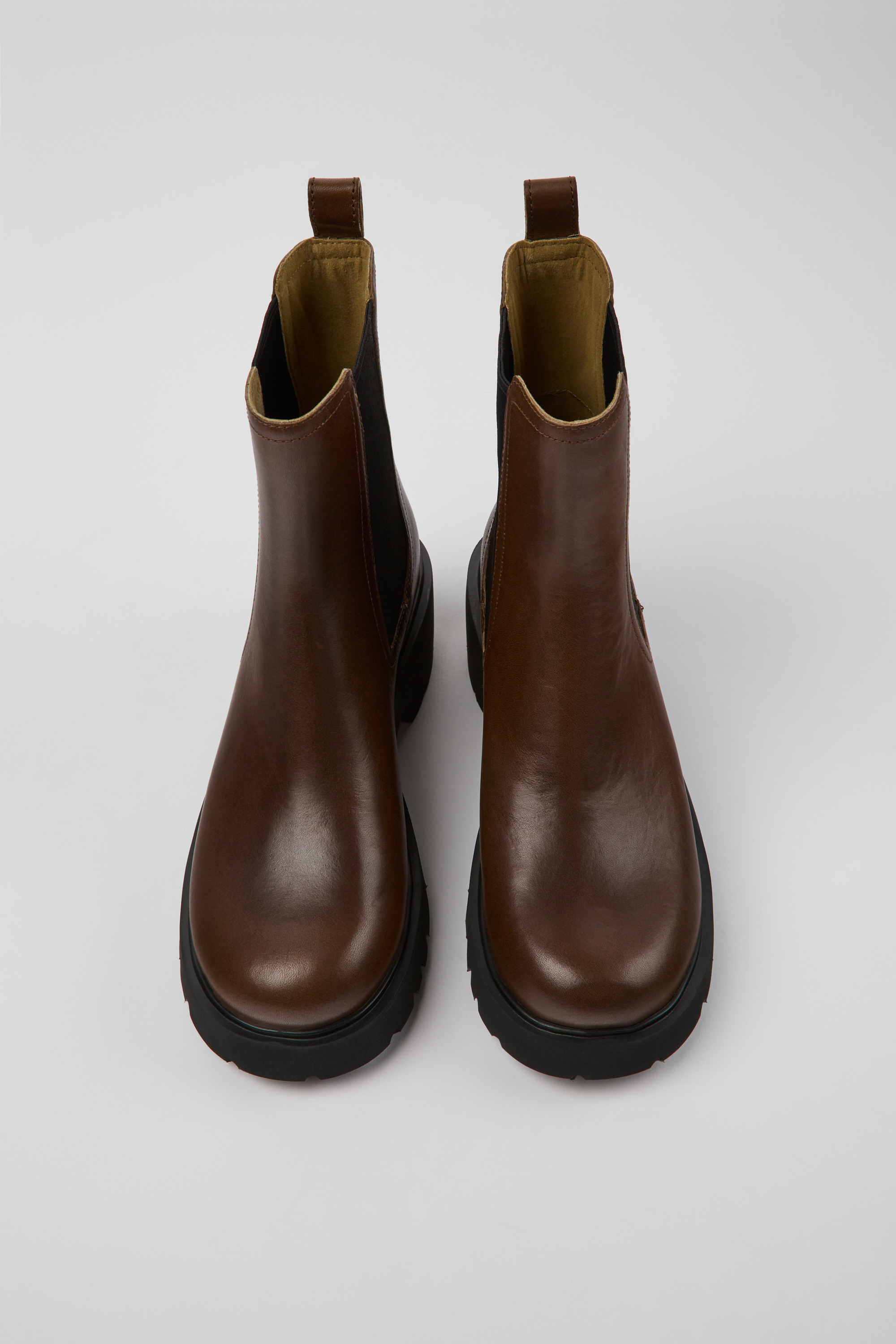 Milah - Brown leather Chelsea boots for women