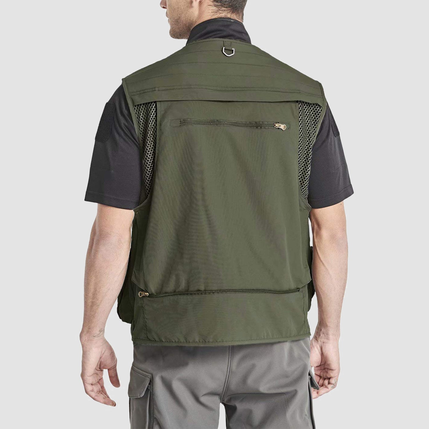 Men's Outerwear Vests Mesh Sleeveless Outdoor Work Vest with Multi Pockets Cargo Waistcoat Fishing
