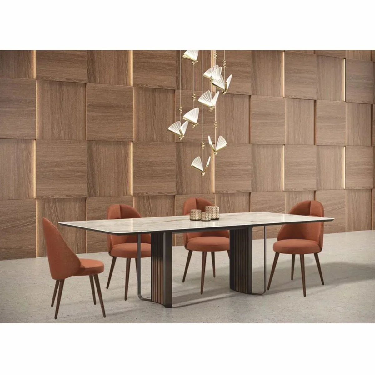 Casa Padrino mesa de comedor de lujo con tablero de cer¨¢mica blanco / marr¨®n / bronce 240 cm