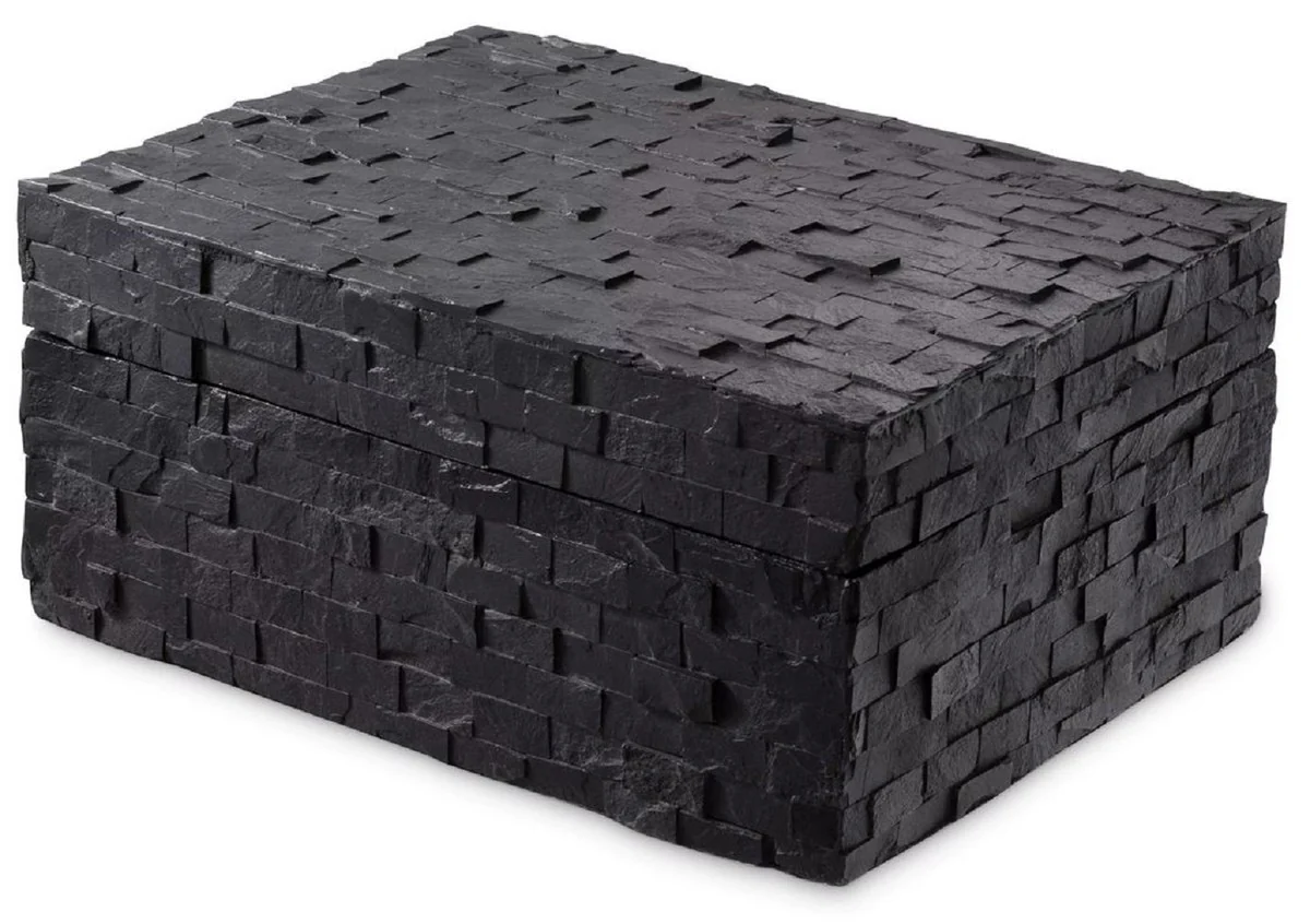 Casa Padrino caja de joya de lujo negro 28,5 x 22 x A. 13 cm - Joyero - Caja de almacenamiento - Accesorios de lujo - Accesorios decorativos - Calidad de lujo