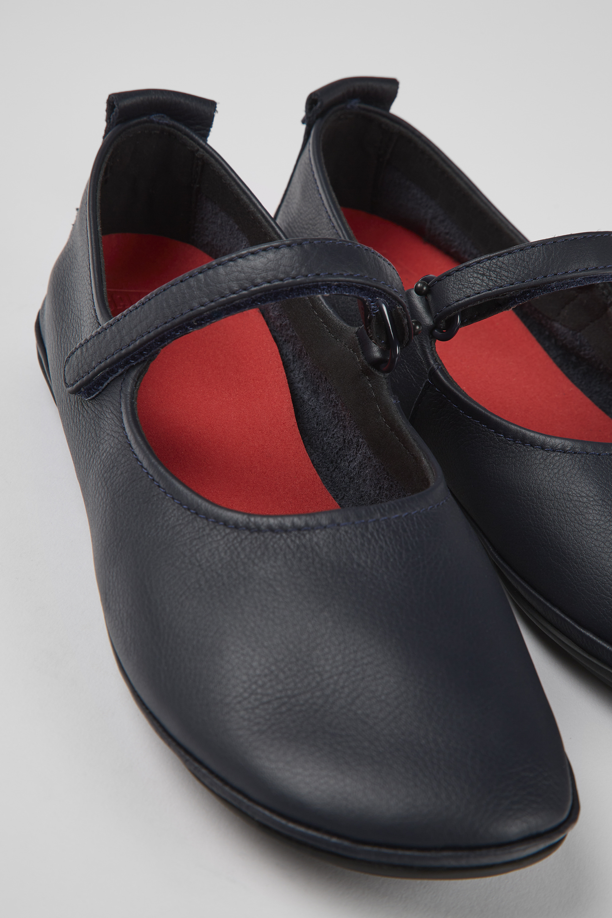 Right - Blue leather ballerinas for women