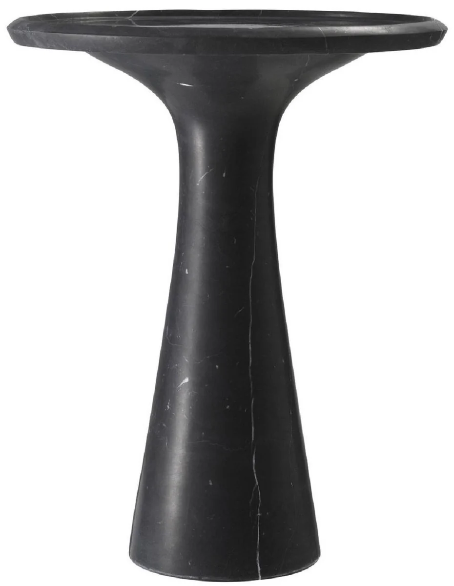 Casa Padrino mesa auxiliar de lujo negro ? 46,5 x A. 60 cm - Mesa auxiliar redonda de m¨¢rmol de alta calidad - Muebles de sal¨®n de lujo