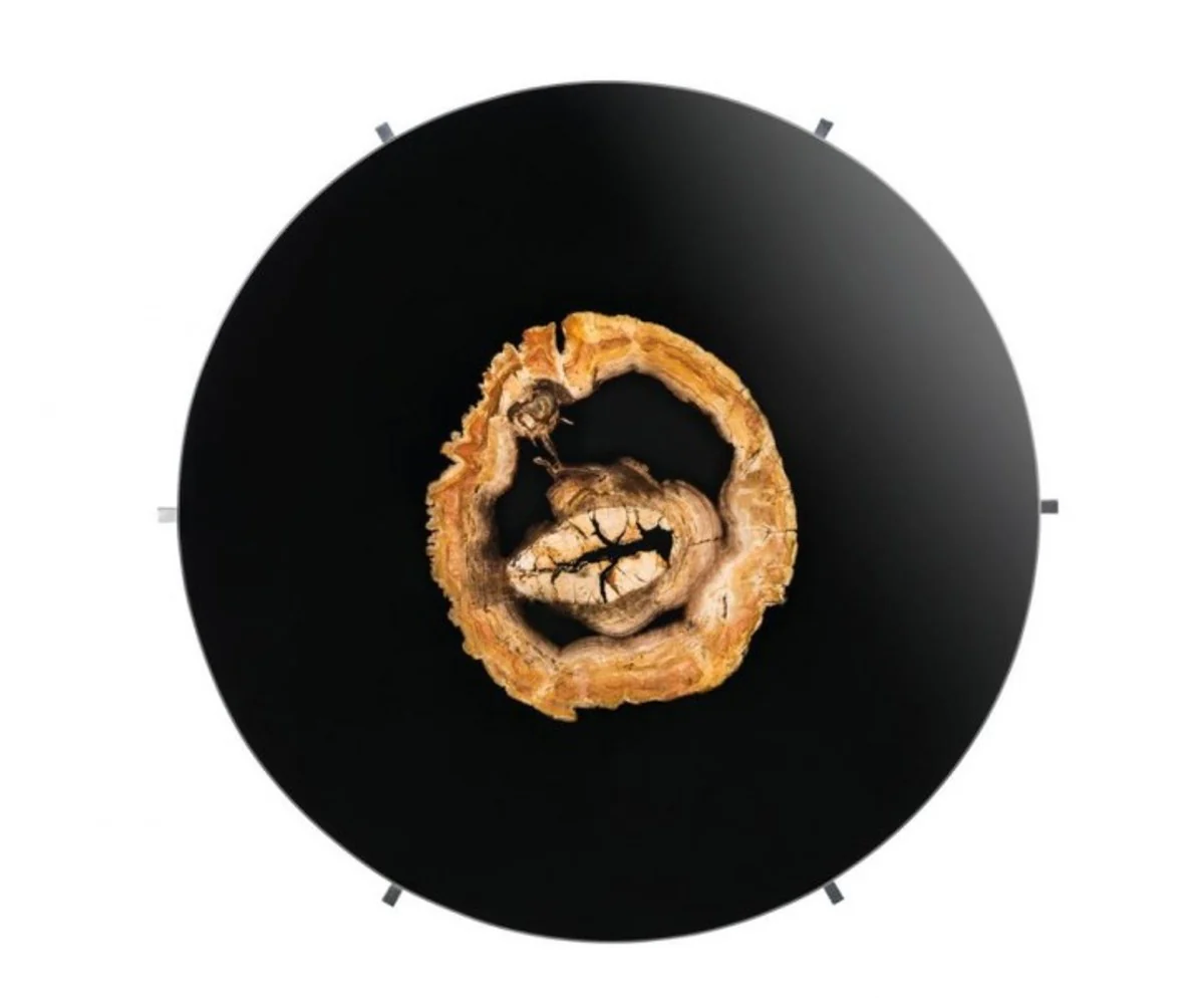 Casa Padrino luxury couch table / coffe table hollow steel nickel finish 91 x H 39 cm - luxury collection