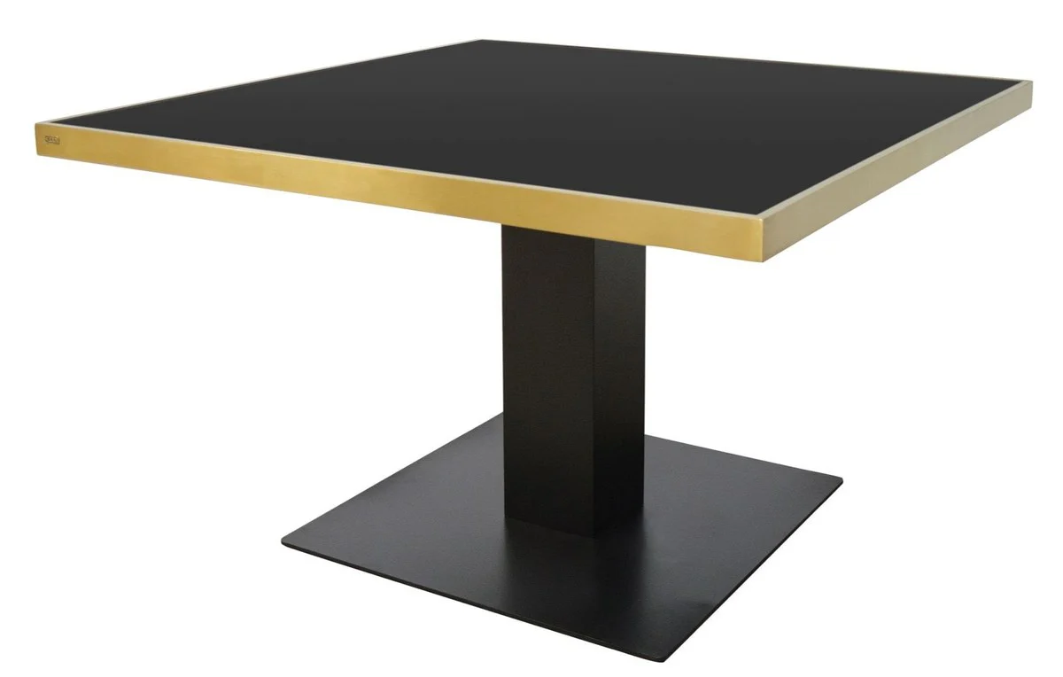 Casa Padrino mesa de comedor de dise?o negro / dorado 120 x 120 x H. 76 cm - muebles de lujo para el comedor