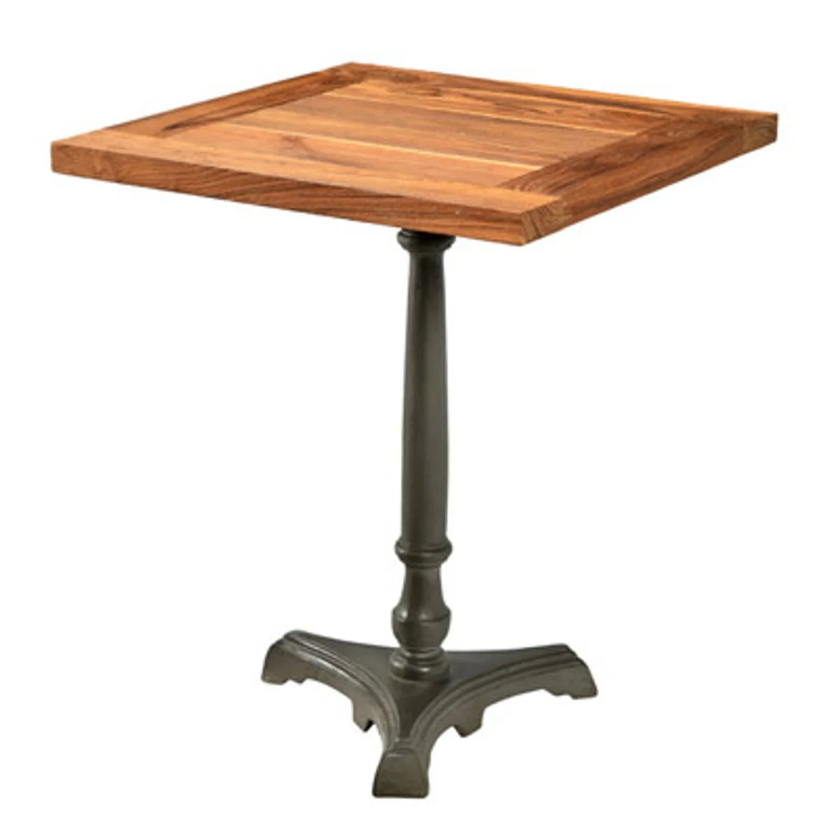 Casa Padrino Art Nouveau mesa de lujo / mesita de madera de teca / hierro 60 x 60 x H74 cm Mod2 - Cafe Muebles de restaurante