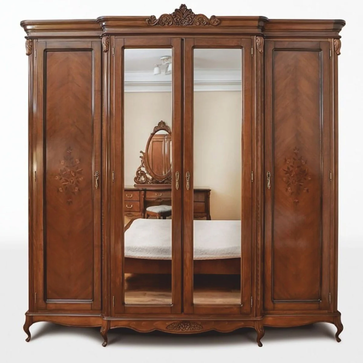 Casa Padrino armario de dormitorio barroco de lujo marr¨®n 235,2 cm - Muebles de dormitorio barrocos