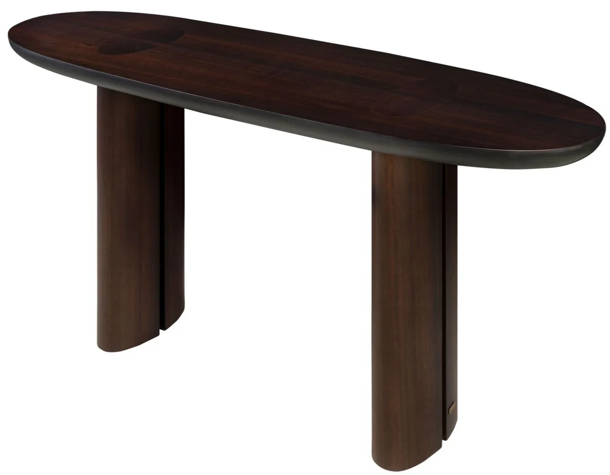 Casa Padrino consola de chapa de eucalipto de lujo marr¨®n oscuro 140 x 45 x A. 75 cm - Consola de madera maciza - Muebles de sala - Calidad de Lujo