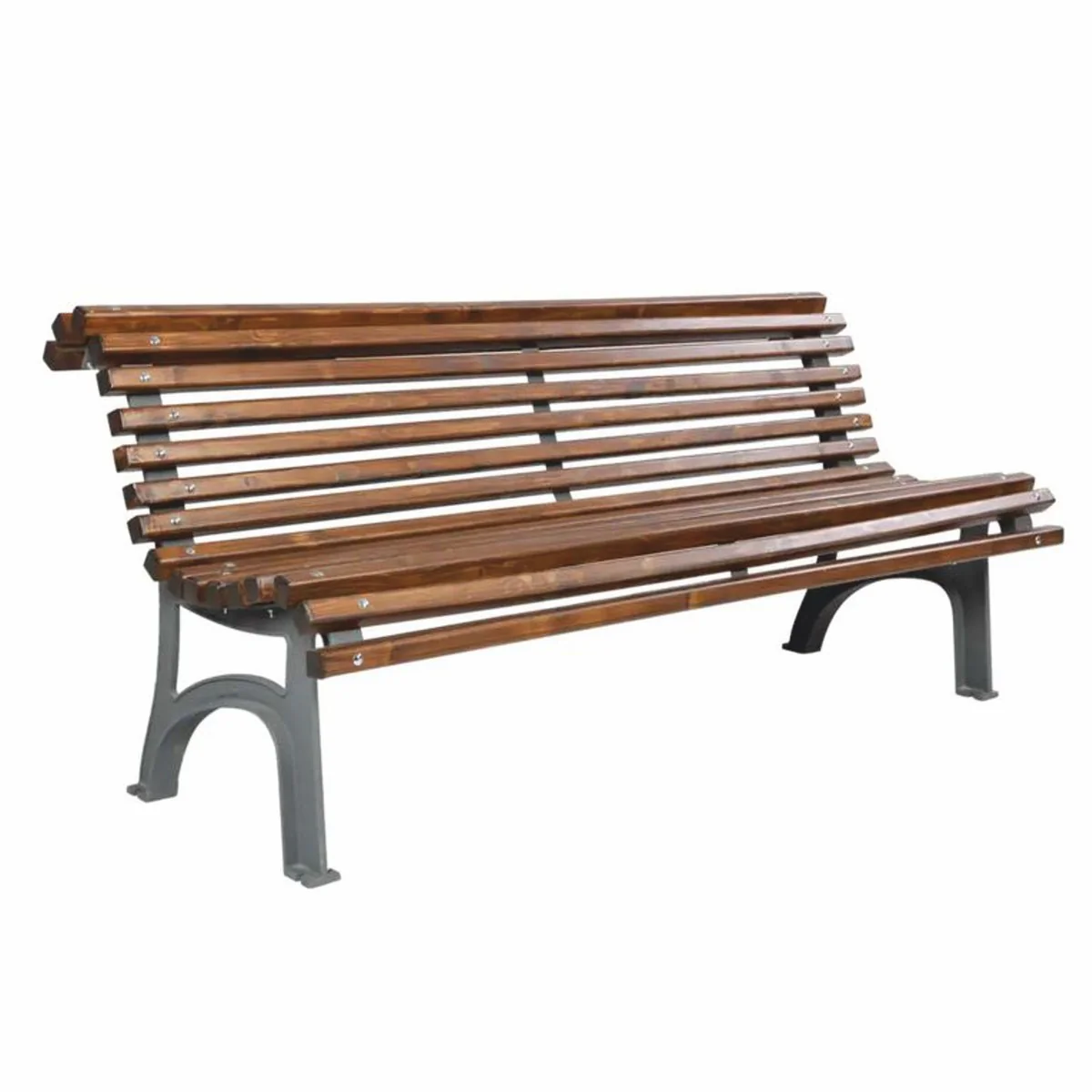 Casa Padrino banco de parque - Banco urbano marr¨®n oscuro / gris 180 cm - Muebles de exterior