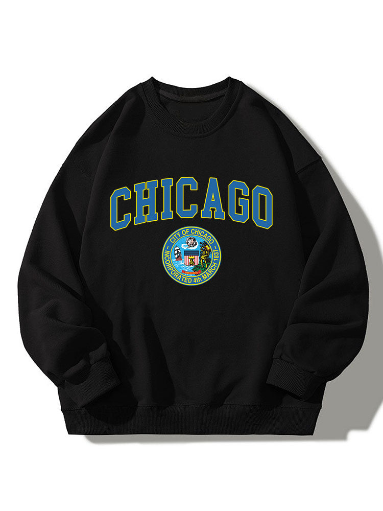Chicagp Print Relaxed Sweatshirt