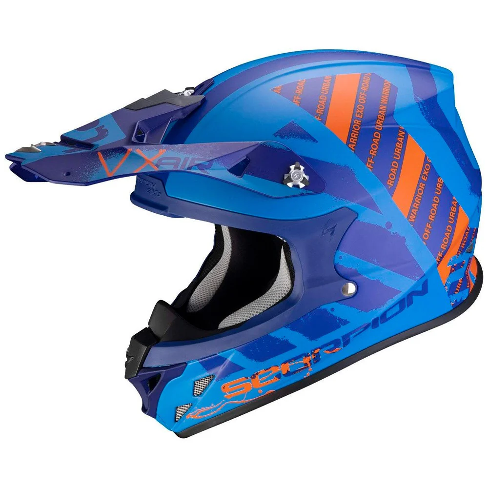 CASCO CROSS / ENDURO SCORPION VX21 URBA AZUL / NARANJA