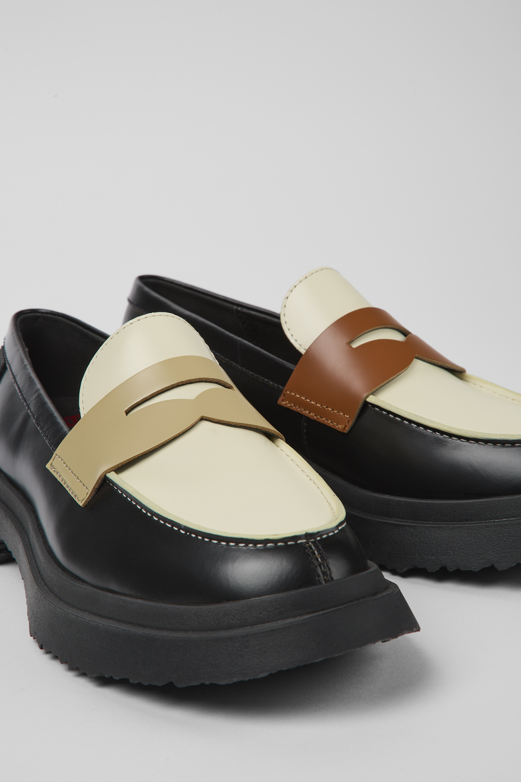 Twins - Multicolored leather loafers for women