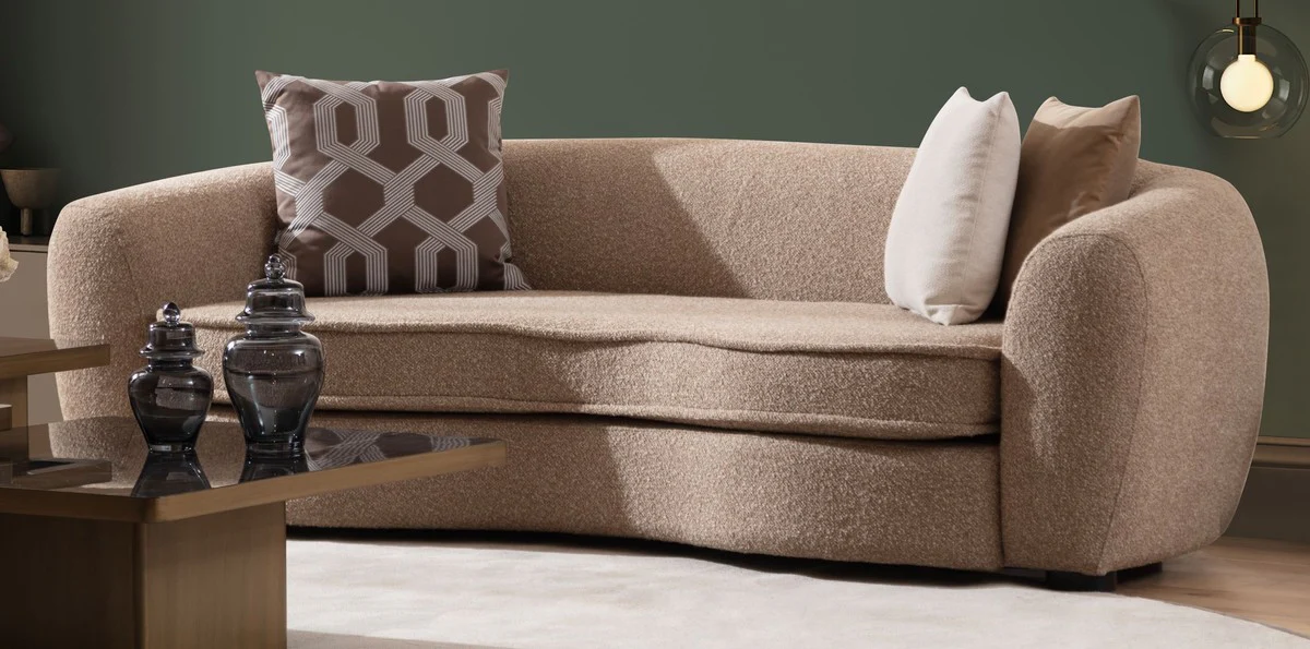 Casa Padrino sof¨¢ de lujo marr¨®n / negro 250 x 106 x A. 72 cm - Sof¨¢ de sal¨®n - Sof¨¢ de hotel - Muebles de sal¨®n - Interiores de sal¨®n - Muebles de hotel - Muebles de lujo - Interiores de lujo