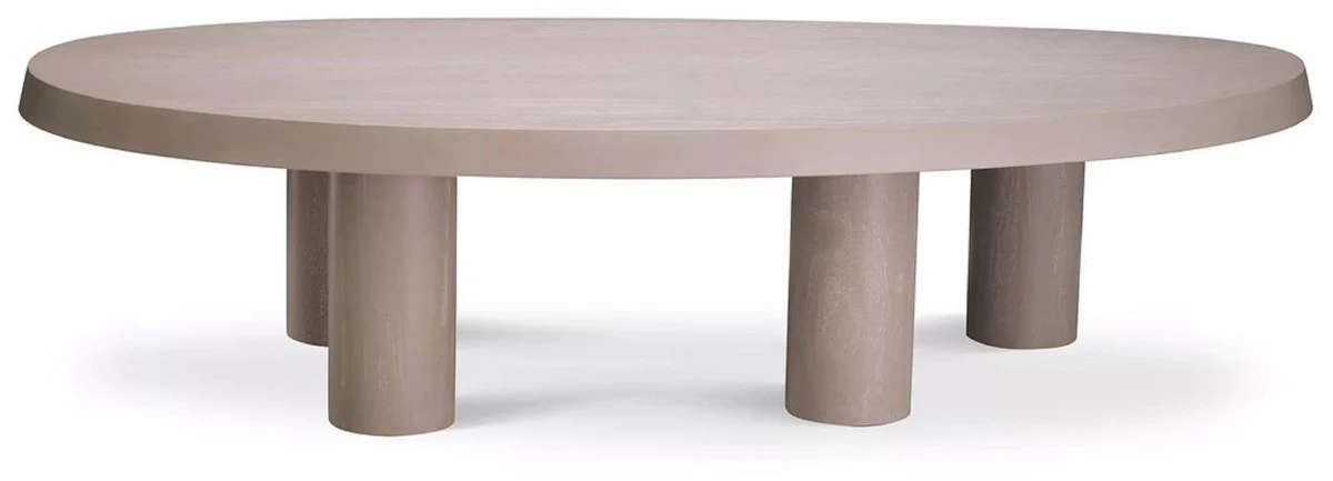 Casa Padrino mesa de centro de lujo beige 149 x 78,5 x A. 35 cm - Mesa de centro de madera maciza - Muebles de sal¨®n - Muebles de madera maciza - Muebles de lujo - Interiores de lujo